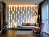 Стеновые панели с подсветкой в интерьере квартиры