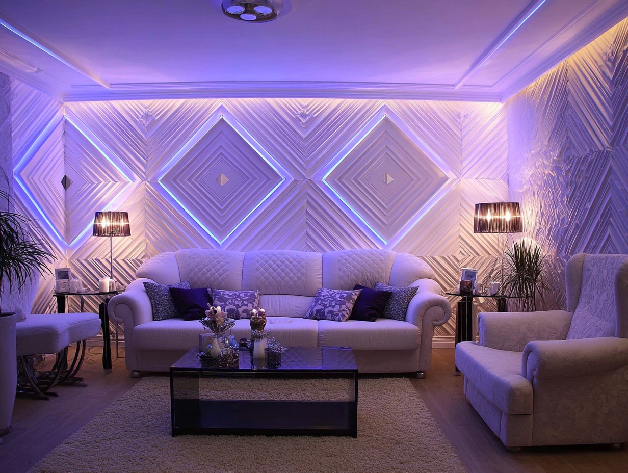 Световые панели в гостиной