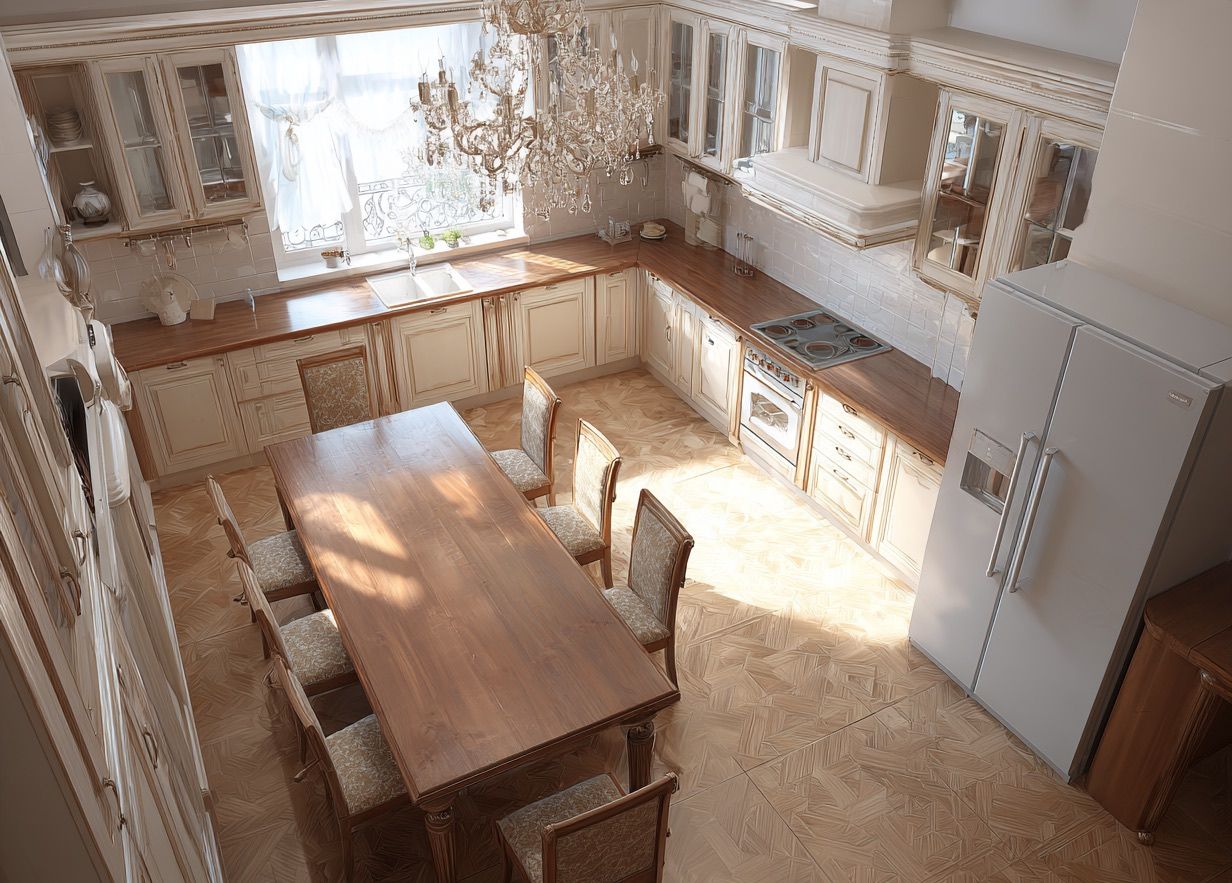 Кухня в классическом стиле - вид сверху