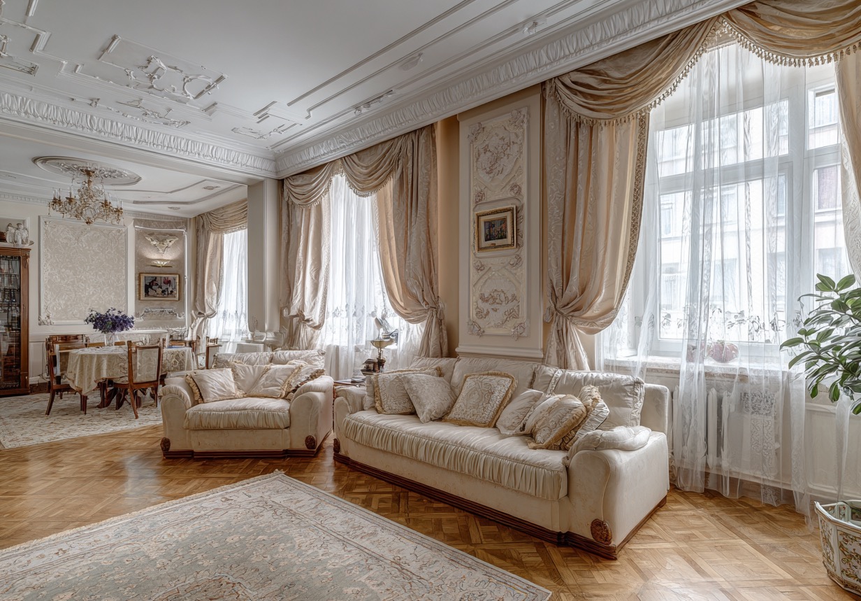 Гостиная в квартире в сталинском доме