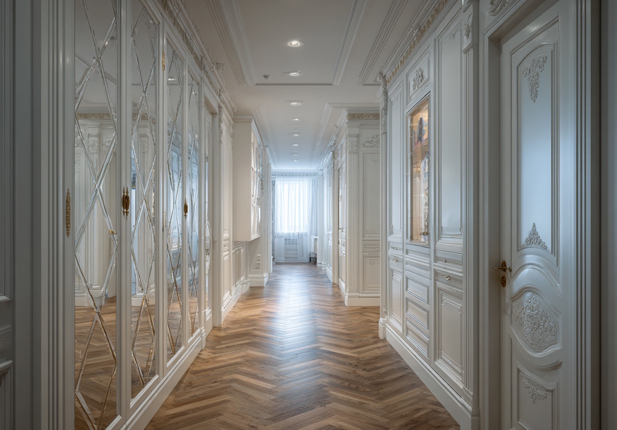 Коридор с высоким потолками