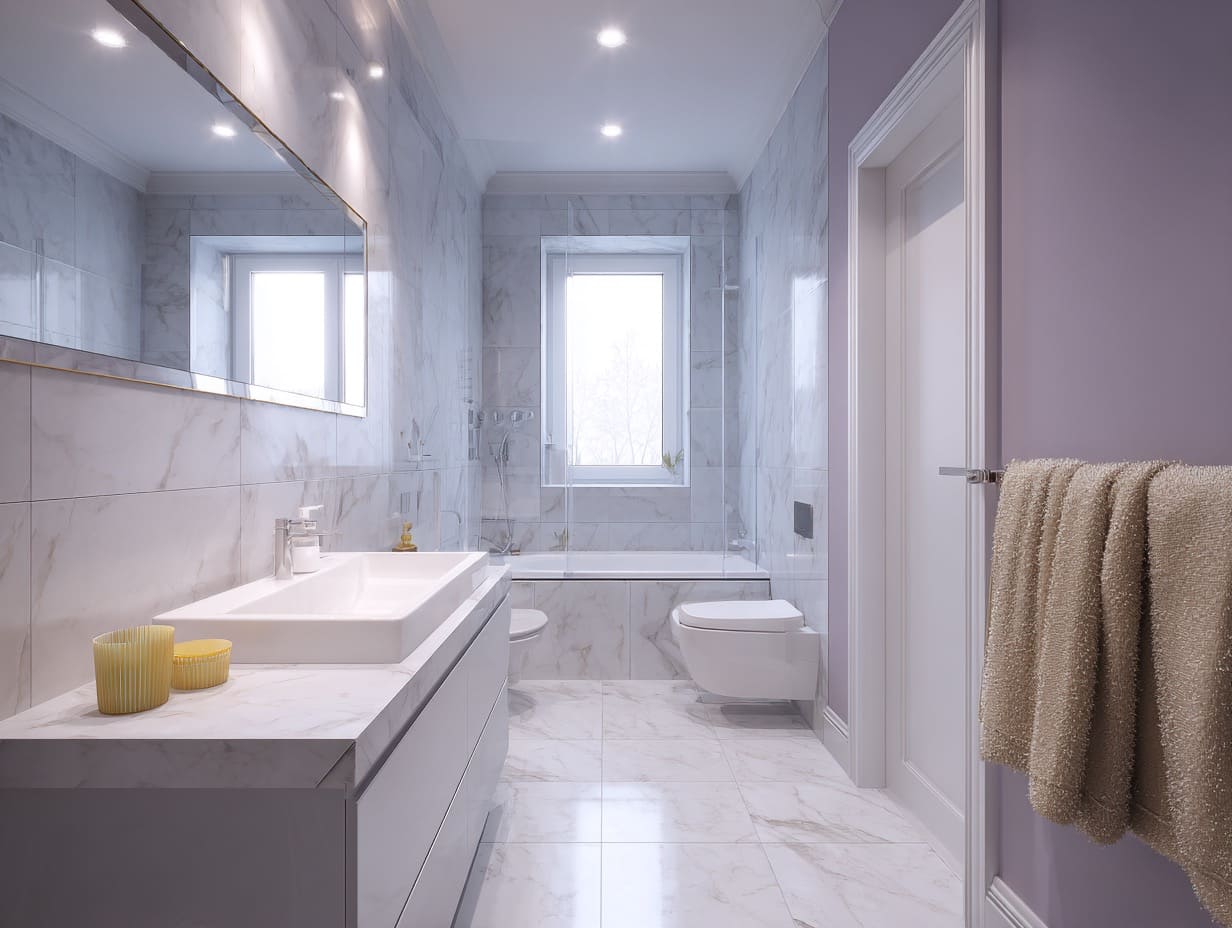 Ванная в модном цвете